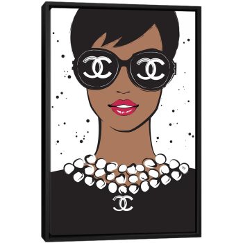 Chanel Lady II - Black Framed Canvas, Stretched Wrapped Canvas Print, Wall Art Decor