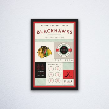 Chicago Blackhawks Stats Canvas Poster Print - Wall Art Decor