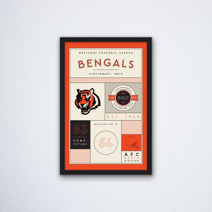 Cincinnati Bengals Stats Canvas Poster Print - Wall Art Decor