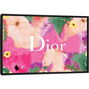 Dior Flowers - Black Framed Canvas