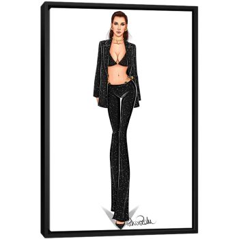 Dress To Kill - Bella Hadid X Versace - Black Framed Canvas