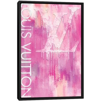 Fashion Drips LV Pinkly - Black Framed Canvas