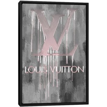 Fashion Drips_LV Sweetly Pink - Black Framed Canvas