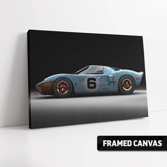 Ford Gt40 Mk1 #6 Winner 1969 24Hr Gulf Le Mans Jacky Ickx Box Framed ...