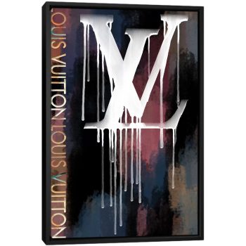 Grunged And Dripping LV II - Black Framed Canvas, Stretched Wrapped Canvas Print, Wall Art Decor