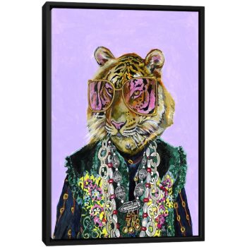Gucci Bengal Tiger - Black Framed Canvas, Stretched Wrapped Canvas Print, Wall Art Decor