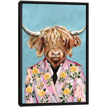 Gucci Cow - Black Framed Canvas, Stretched Wrapped Canvas Print, Wall Art Decor