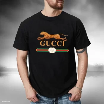 Gucci Leopard Black Luxury Brand Unisex T-Shirt Kid T-Shirt LTS029