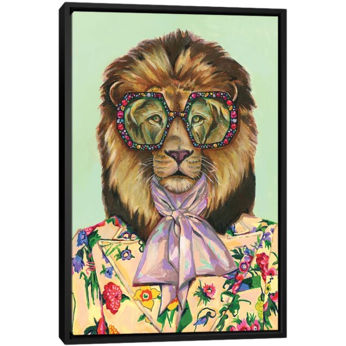 Gucci Lion - Black Framed Canvas