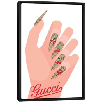 Gucci Red Nails - Black Framed Canvas