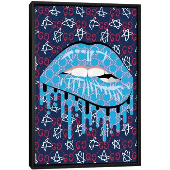 Gucci Starry Lips - Black Framed Canvas