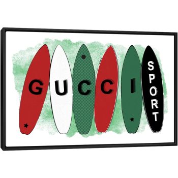 Gucci Surf - Black Framed Canvas, Stretched Wrapped Canvas Print, Wall Art Decor
