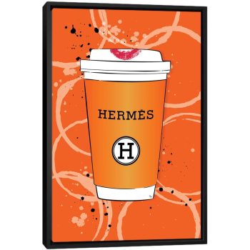 Hermes Coffee - Black Framed Canvas