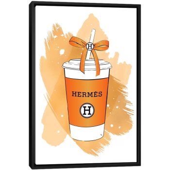 Hermes Soft Drink - Black Framed Canvas