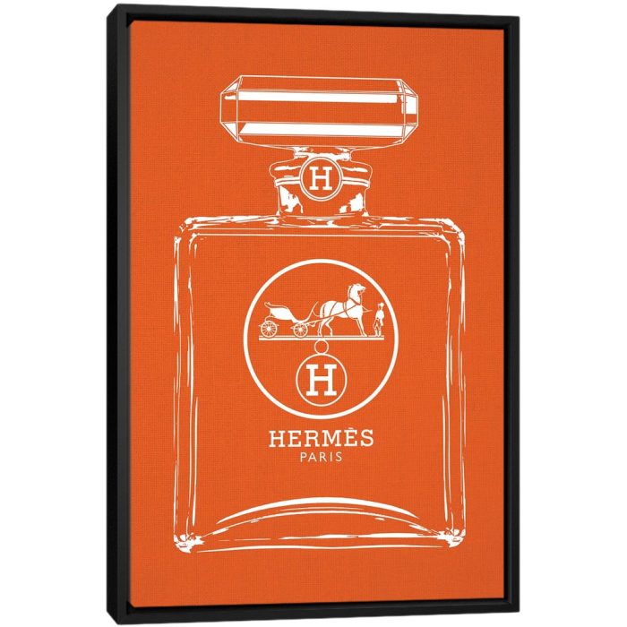 Hermes White - Black Framed Canvas
