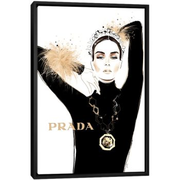 Iconic Prada - Black Framed Canvas