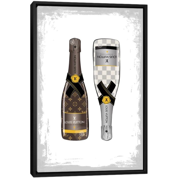 LV Champagne II - Black Framed Canvas