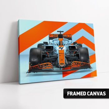 Lando Norris Canvas Print Mclaren Racing Iconic Gulf Livery Monaco 2021 F1 Formula One Poster Print