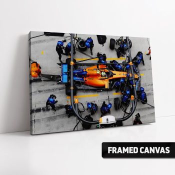 Lando Norris Mclaren Mcl34 Pitstop Canvas Poster Print F1 Fan Gift Formula 1 One Photo Picture