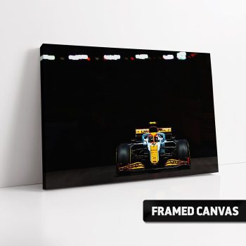 Lando Norris Mclaren Mcl35M Classic Gulf Livery Monaco Gp 2021 Canvas Print F1 Formula One Poster Print