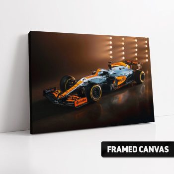 Lando Norris Mclaren Mcl35M Monaco Gp 2021 Classic Gulf Livery Canvas Print F1 Formula One Poster Print