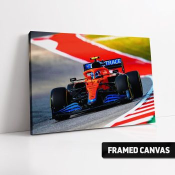 Lando Norris Mclaren Racing Canvas Print F1 Formula One Usa Austin 2021 Poster Print