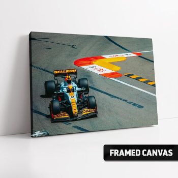Lando Norris Mclaren Racing Gulf Oil Livery Monaco Gp 2021 Canvas Print F1 Formula One Gift Poster Print