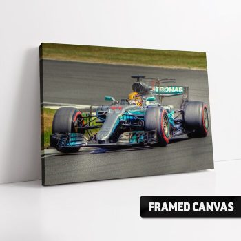 Lewis Hamilton 2017 F1 Silverstone British Grand Prix Canvas Print Mercedes Formula One Motorsport Poster