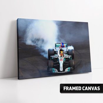 Lewis Hamilton 4 Time World Champion 2017 Mexico Gp F1 Formula One Motorsport Canvas Print Poster