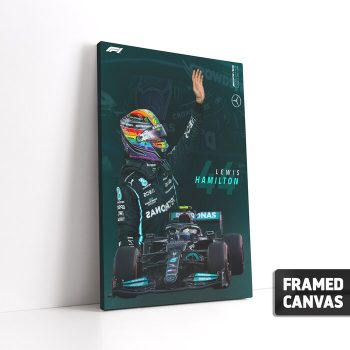 Lewis Hamilton 44 Mercedes Amg Petronis F1 Formula One Canvas Print Box Framed Stretched Canvas Prints Wall Art Poster