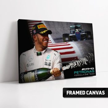 Lewis Hamilton 5Th Usa Grand Prix Win 2016 Amg Petronas Mercedes F1 Formula One Motorsport Canvas Print Poster