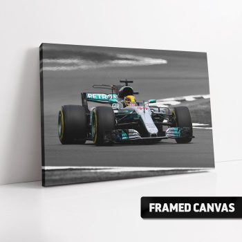 Lewis Hamilton British Gp F1 Silverstone 2017 Canvas Print Mercedes Formula One Motorsport Poster Gift