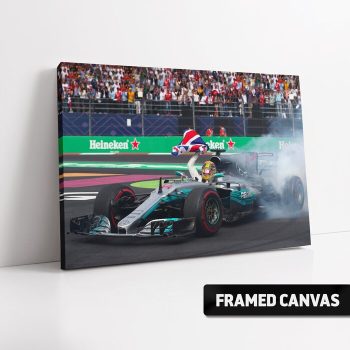 Lewis Hamilton Canvas Print Mexican Gp 2017 4Th F1 World Championship Donuts Poster
