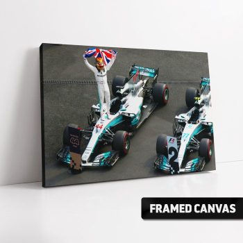 Lewis Hamilton Canvas Print Mexican Grand Prix 2017 4 Time World Champion F1 Formula One Motorsport Poster