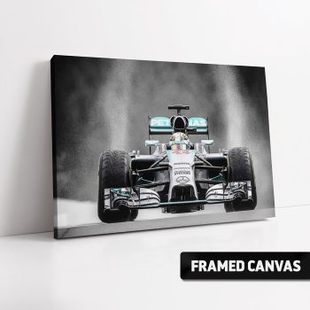 Lewis Hamilton "Suzaka Rain" Canvas Print Japanese Gp F1  Mercedes Petronas 44 F1 Fan Gift Formula One Poster