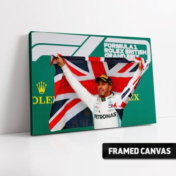 Lewis Hamilton Wins Record 6Th British Grand Prix At Silverstone Canvas Print   Formula One F1 Poster