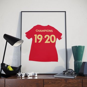 Liverpool Champions Shirt Football Canvas Poster Print Wall Art Decor