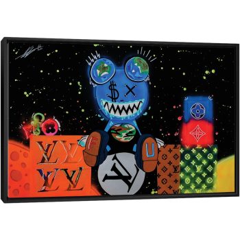 Louis V Toy - Black Framed Canvas