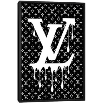 Louis Vuitton Black And White - Black Framed Canvas