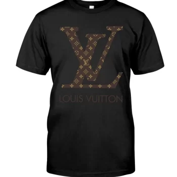 Louis Vuitton Brown Logo Black Luxury Brand Unisex T-Shirt Kid T-Shirt Gift LTS032