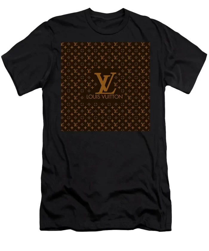 Louis Vuitton Brown Pattern Black Luxury Brand Unisex T-Shirt Kid T-Shirt LTS012