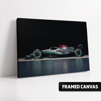 Mercedes-Amg W13 Formula 1 E Performance Canvas Print Lewis Hamilton Silver Arrows 2022 Box Framed Canvas Wall Art Poster
