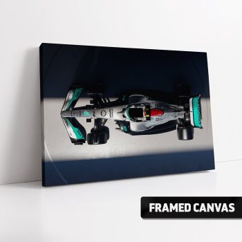 Mercedes-Amg W13 Formula 1 E Performance Canvas Print Lewis Hamilton Top View Stretched Canvas Prints Wall Art Poster