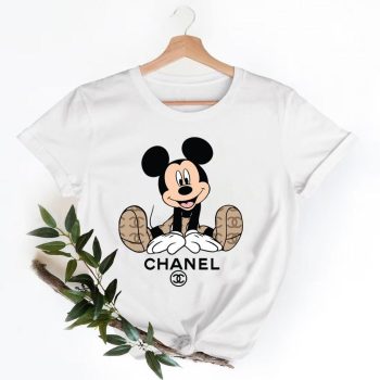 Mickey Mouse Chanel Shirt, Chanel Logo T-Shirt, Unisex Fashion Chanel Shirt, Chanel Tee, Chanel Luxury Tshirt LTS042