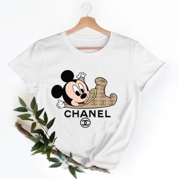 Mickey Mouse Chanel Shirt, Chanel Logo T-Shirt, Unisex Fashion Chanel Shirt, Chanel Tee, Chanel Luxury Tshirt LTS043
