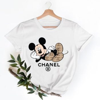 Mickey Mouse Chanel Shirt, Chanel Logo T-Shirt, Unisex Fashion Chanel Shirt, Chanel Tee, Chanel Luxury Tshirt LTS044