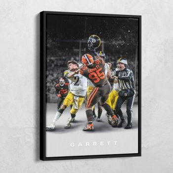Myles Garrett and Mason Rudolph Poster Cleveland Browns Canvas Print Pittsburgh Steelers Poster NFL Art Sports Decor Game Room