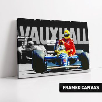 Nigel Mansell 'Taxi For Ayrton Senna' Silverstone Canvas Print Poster Print Choice Of Six Sizes