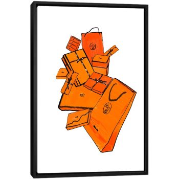 Orange Hermes Bags - Black Framed Canvas