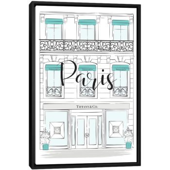 Paris Tiffany Shop - Black Framed Canvas